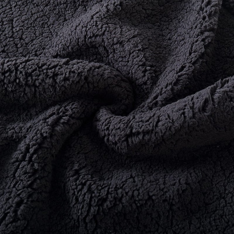 Reafort Ultra Soft Sherpa Body Pillow Cover/Case with Zipper Closure 21"x54" (21"x54" Body Pillow Cover, Black) - Image 4